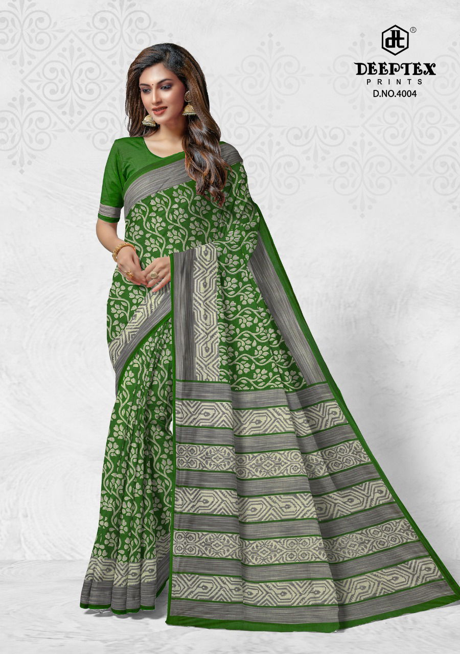 Deeptex Prime Time 4 Regular Wear Wholesale Cotton Printed Sarees
